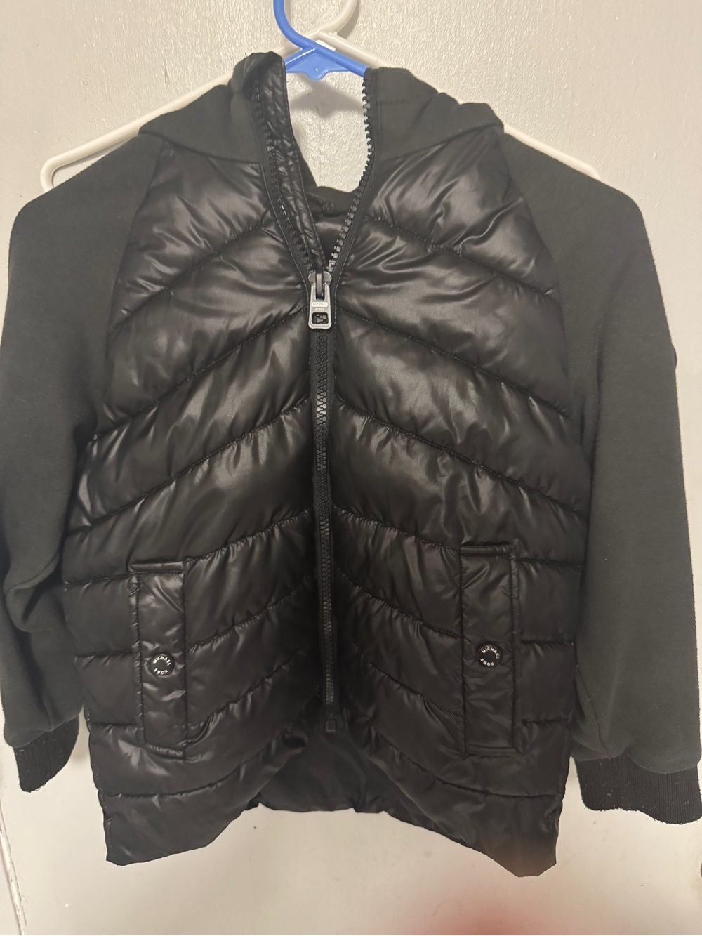Michael Kors Black Quilted Puffer Hoodie Jacket